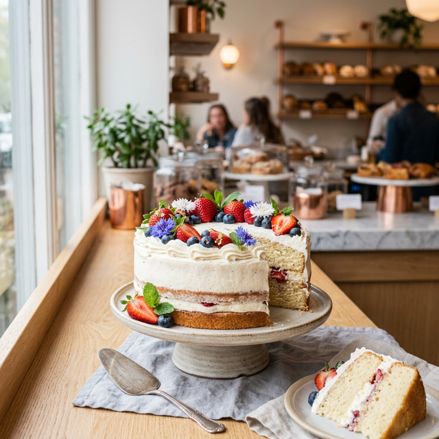 Fresh Vanilla Fruit Cake